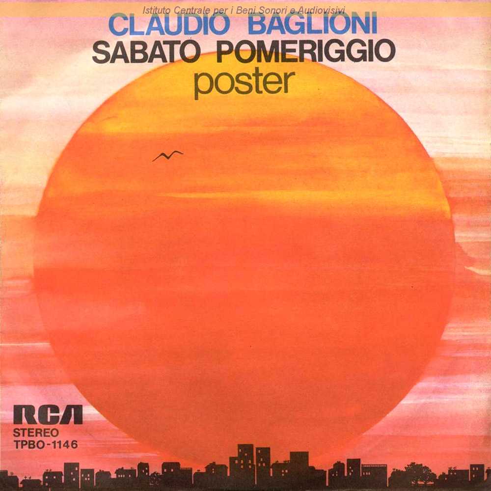 Vinile 45 Claudio Baglioni, Sabato pomeriggio / Poster