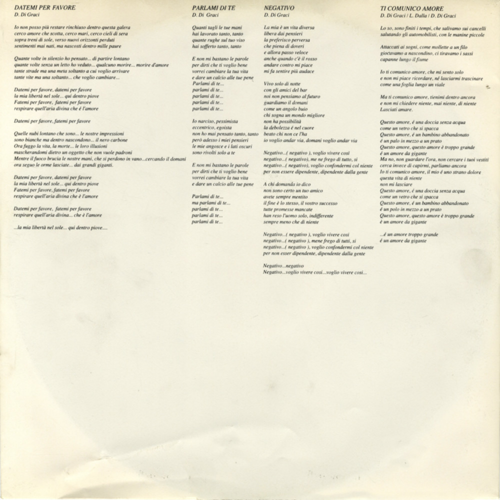 Fronte busta interna